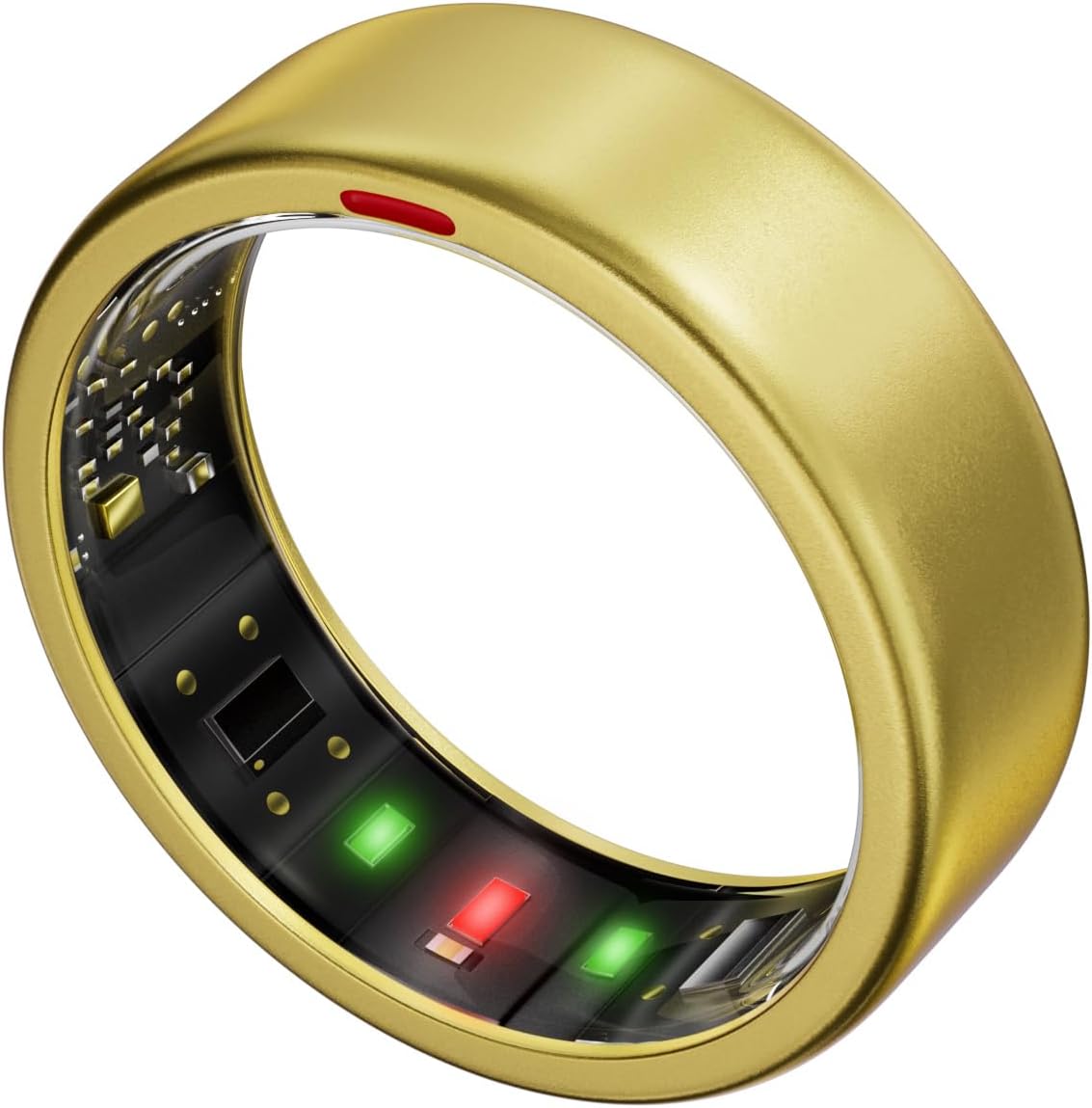 Ring OnePlus - Ultra-Thin Titanium Smart Ring - 7 Days Battery Life - Fitness/SPO₂/Stress/HR/Sleep Skin Temperature Tracker - No App Fee - iOS&Android Compatible (Gold,Size 9)