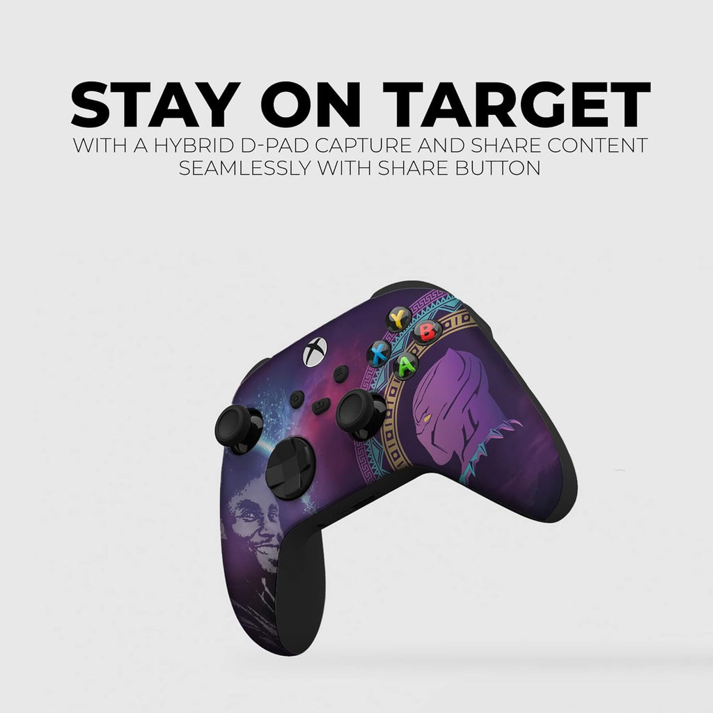 DreamController Blacckk Panther Custom X-box Controller Wireless compatible with X-box One/Series X/S Proudly Customized in USA with Permanent HYDRO-DIP Printing (NOT JUST A SKIN)