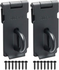 Alise 2pcs Door Locks Hasp Latch,3 Inch SUS 304 Stainless Steel Safety Packlock Clasp Hasp Lock Latch,with Fixing Screw for External Doors Window Cabinet Pet Cage,MS9B-3C-2P