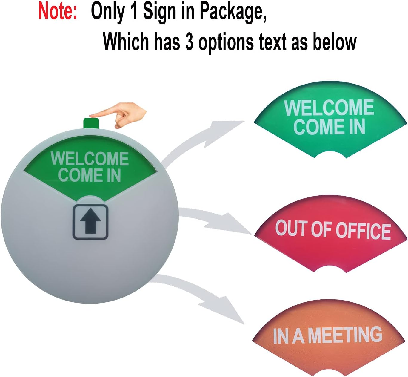 Privacy Door Sign, Welcome Come in/in a Meeting/Out of Office/Office/Conference Sign for Offices,with Strong Adhesive Tape, 4 x 4 x 0.3 Inch Acrylic, (White, 1 Pack)