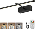 JOOSENLUX Battery Operated Picture Light Black 16-inch Wireless Art Display Light 3CCT Dimmable with Adjustable Arm Wall Light for Artwork Display Photo Showcases Canvases and Oil Paintings