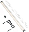 EShine Extra Long 20 inch LED Dimmable Under Cabinet Lighting Strip with Hand Wave Motion Sensor, Black, with Accessories (No Power Supply Included), Warm White (3000K)
