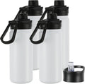 16 oz Insulated Water Bottle with Straw Lids, Stainless Steel Kids Water Bottles for School, Double Wall Vacuum Metal Water Bottle with Straw & Wide Mouth Lid, Polar 4 Pack