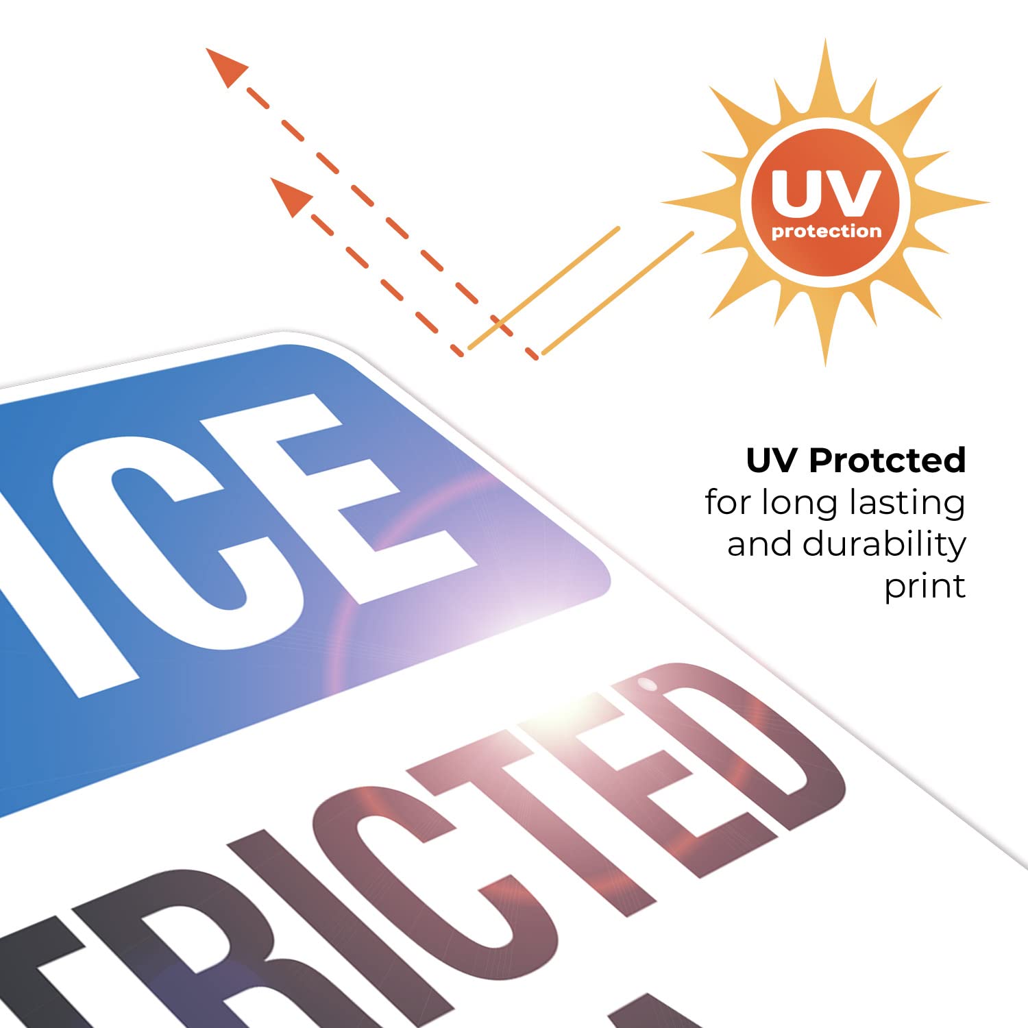 Notice Restricted Area Sign, 24x30 Inches, 55 mil Thick HDPS (high Density polystyrene), Made in USA