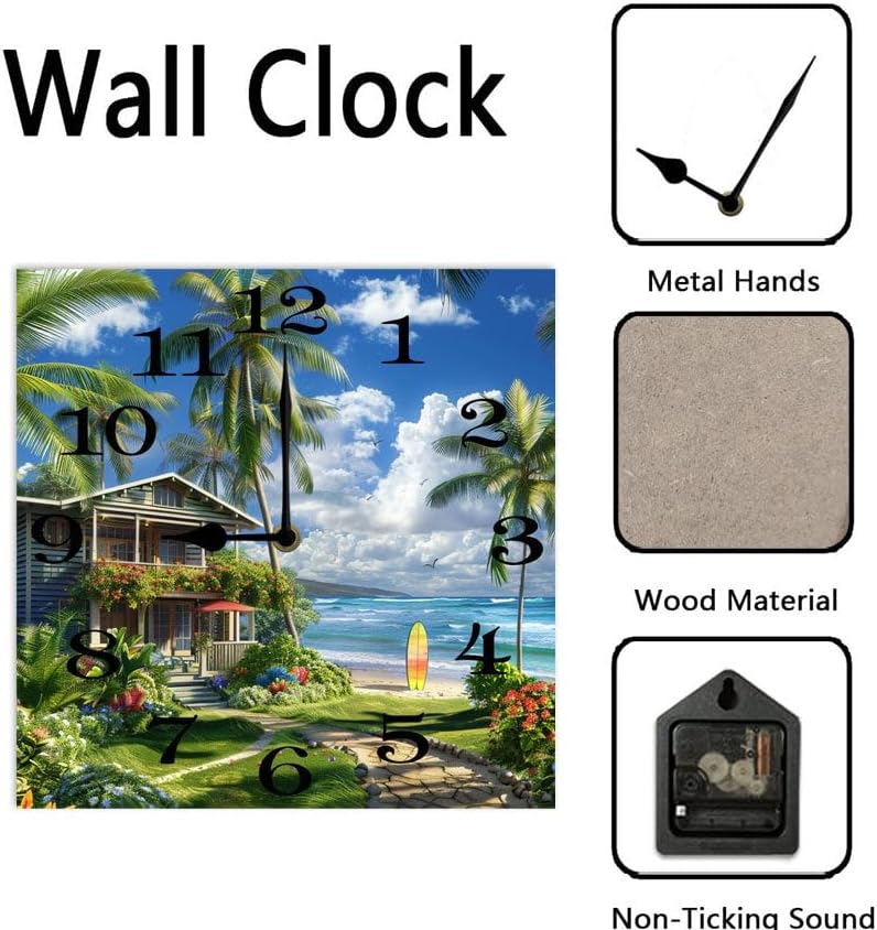 10 in Crafty Cat Crafts -219 Wood Wall Clock – Digital Time Display, Smart Home Compatible for Bedside or Workspace