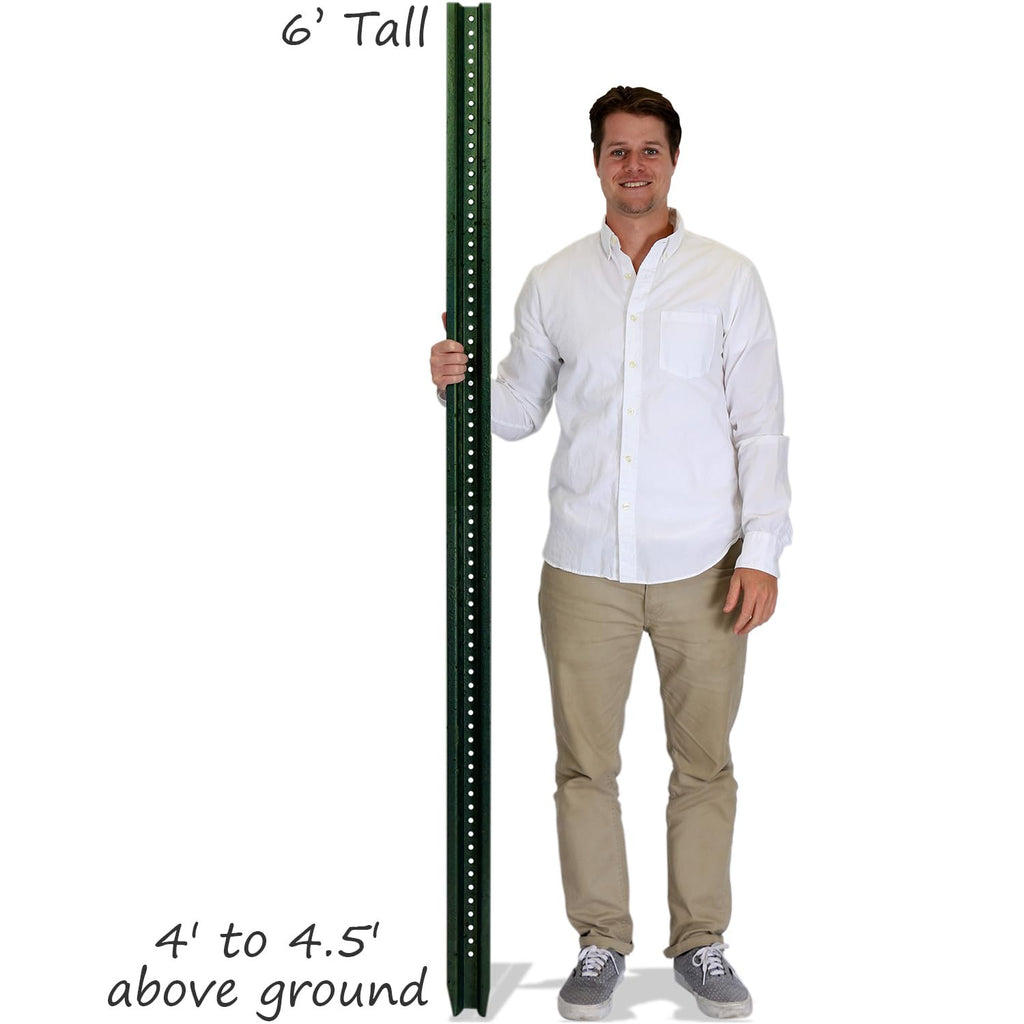 SmartSign U-Channel Sign Post, Heavy Duty | 6' Tall Baked Enamel Steel Post, Pack of 3
