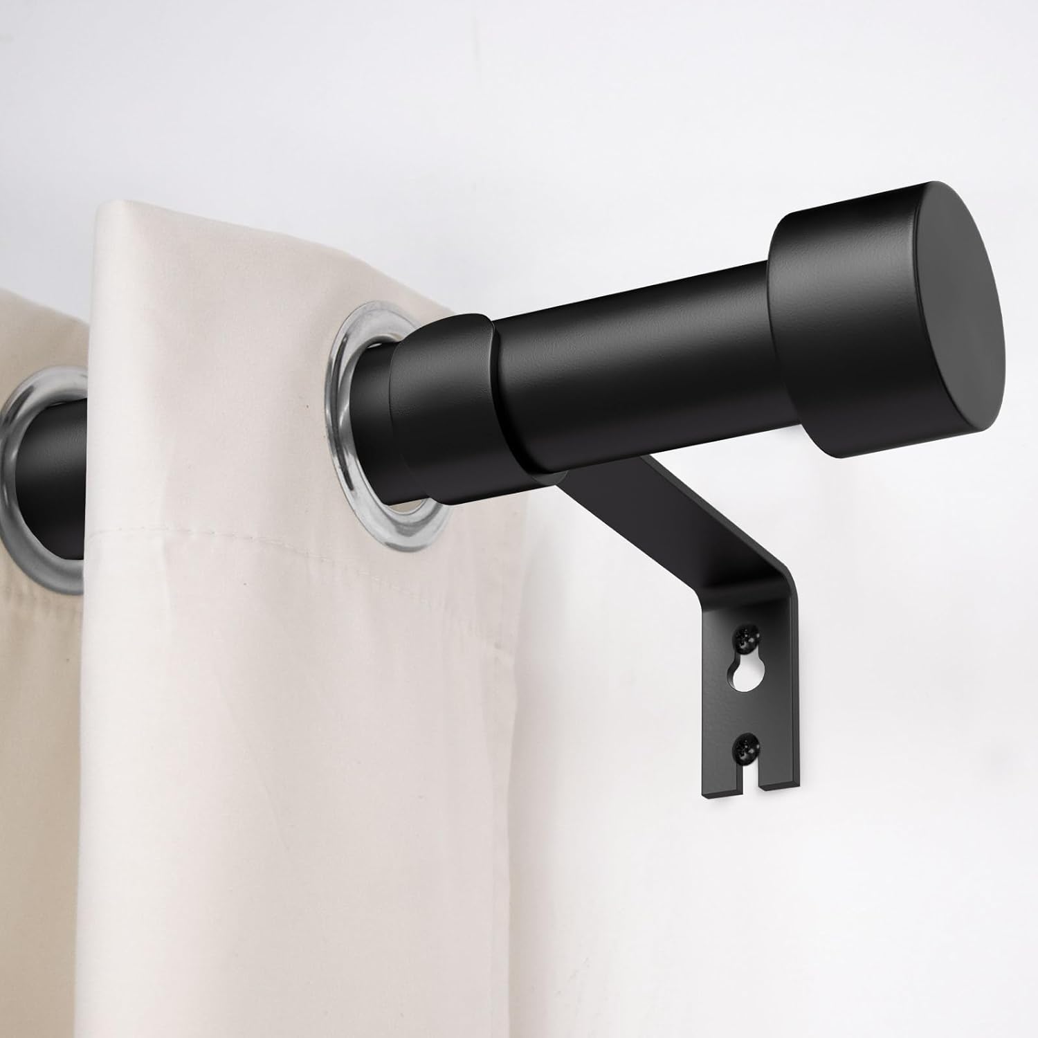 2 Pack Curtain Rods for Windows 28 to 48 Inch(2.3-4ft), 1 Inch Black Adjustable Heavy Duty Curtain Rod Set, Modern Outdoor Drapery Rods for Patio Bedroom, Size 32"- 60"