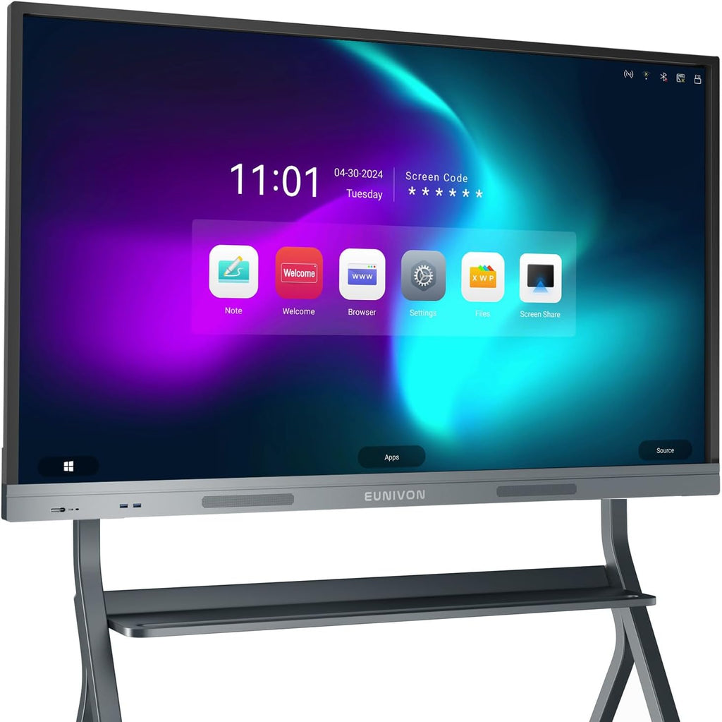 Interactive Whiteboard, 55'' 4K UHD Smart Whiteboard, Interactive Touch Screen Smartboard, Smart Board for Classroom and Business (Wall Mount Included)