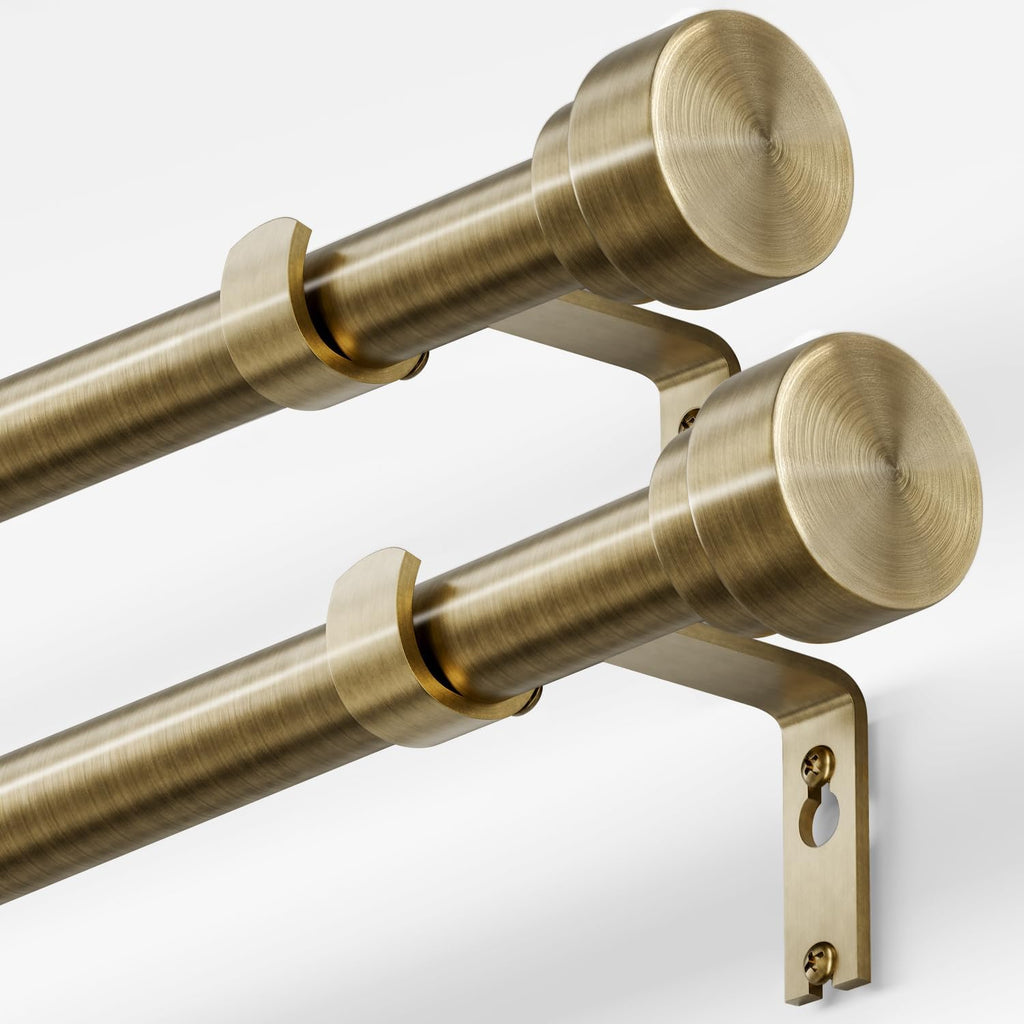 Oneach 2-Pack Antique Bronze Curtain Rods for Windows 28 to 48 Inch, 1 Inch Pole Adjustable Curtain Rod with Easy Installation and Modern Design (16 to 60 Inch)