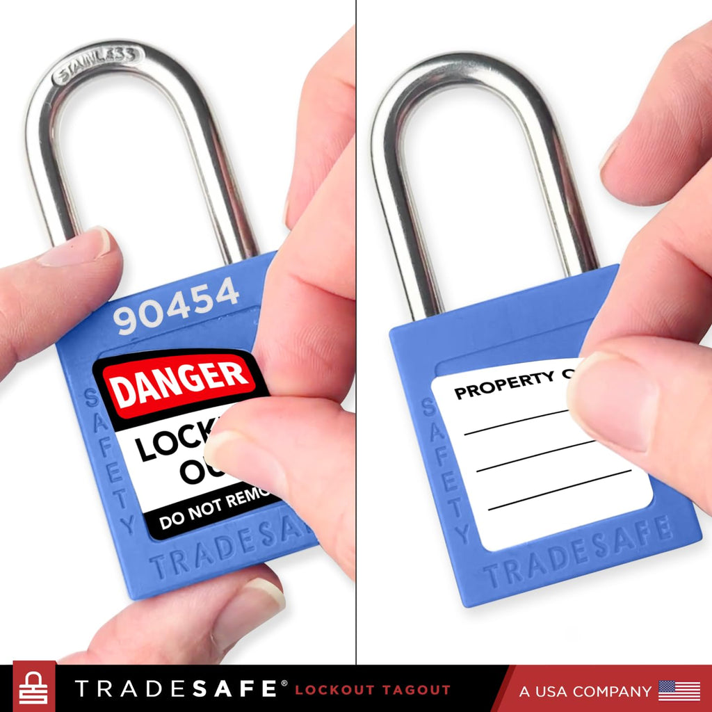 TRADESAFE Lockout Tagout Locks Set - 10 Blue Loto Locks, Lockout Locks Keyed Different, 2 Keys Per Lock, OSHA Compliant Lock Out Tag Out Padlocks, Safety Padlocks for Electrical Lockout Tag Out Kits