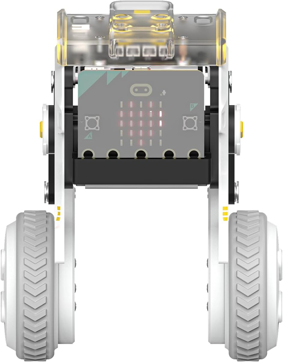 ELECFREAKS Microbit XGO Rider Starter Kit Makecode Programing, Self-Balancing Car Bionic Built-in IMU and Brushless Motor All-Metal Servo,Opens Underlying Python Protocol(Without Micro:bit)