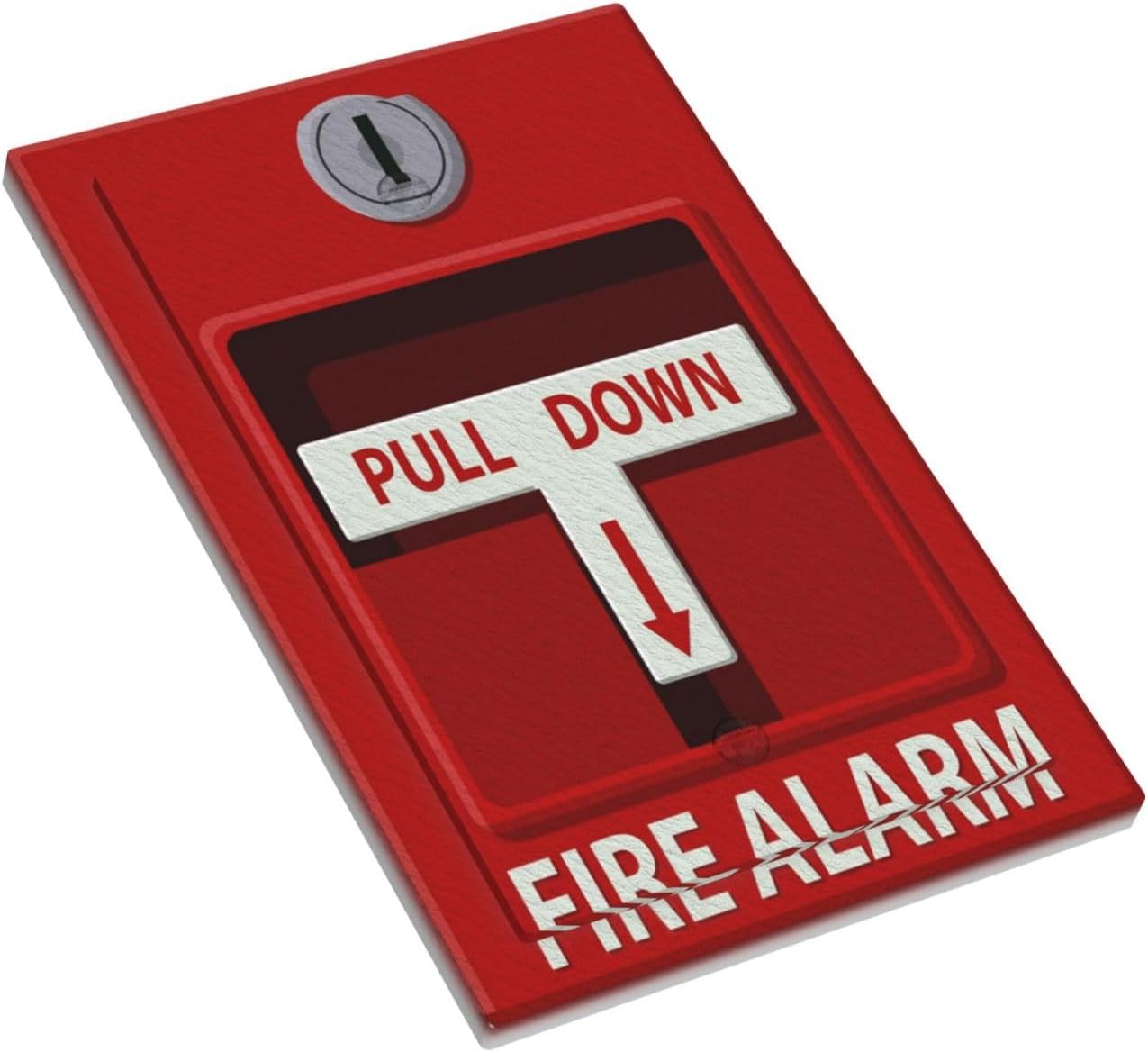 Decorative Light Switch Plate Covers Red Fire Alarm Novelty 1 Gang No Device Single Blank Outlet Covers Wall Plate Light Switch Cover Plate Faceplate for Bedroom Home Decor