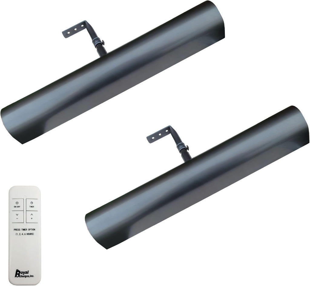 Royal Designs, Inc. Cordless Remote Control LED Picture Light, Dimmable with Timer Function, Oil Rubbed Bronze, 14.75 Inches, 2 Pack