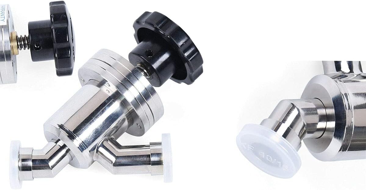 SHERICH KF16 High Vacuum Manual Isolation Valve, Flange L Type, Y Type Stainless Steel Valve (KF16 （Y type）)