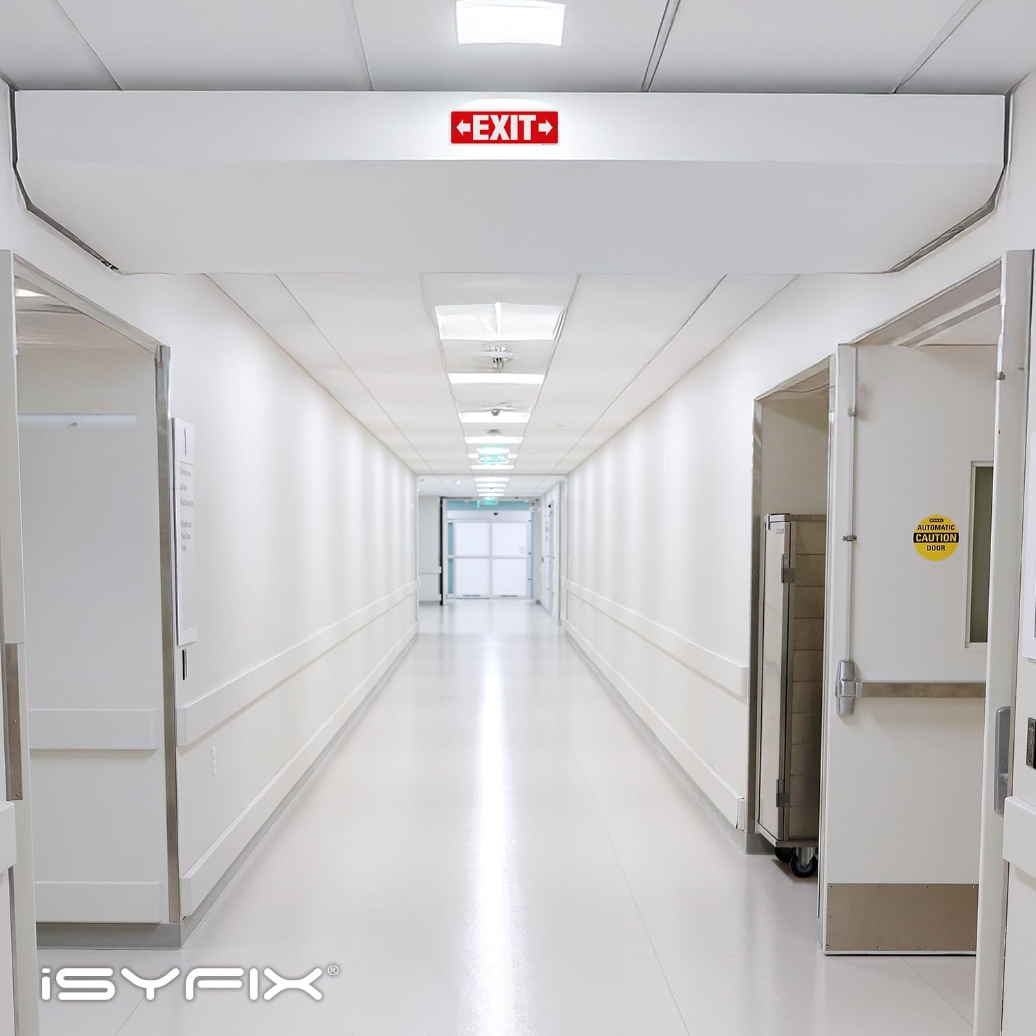iSYFIX Exit Signs 6 Pack 12x4 Inch with Directional Right & Left Arrows - Rust Free Aluminum, Laminated for UV, Weather, Scratch Resistance - Ideal for Offices, Schools, Theaters, Restaurants