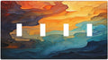 Light Switch Cover Plate Abstract Colorful Modern Luxury Rainbow Quad Toggle Wall Plates Decorative Switch Plates 4 Gang Outlet Covers Electrical Panel Cover Faceplate for Home Decor 4.5 X 8 IN