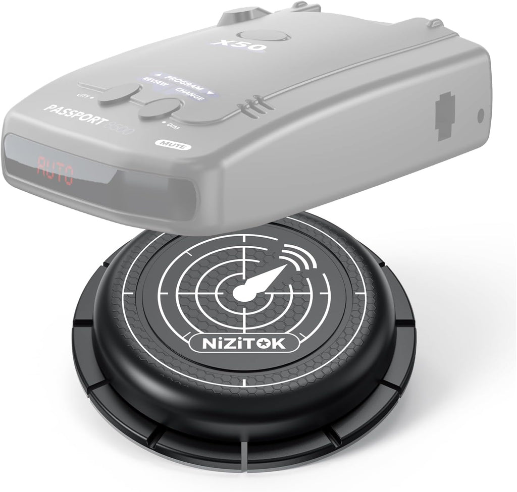 Magnetic Radar Detector Mount with N52 Strong Magnets, Adhesive Dashboard Holder for Escort, Uniden, and Other Radar Detectors, Stable Anti-Vibration Installation, Adjustable Viewing Angle
