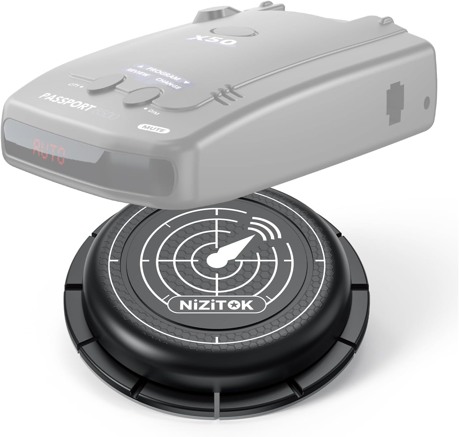 Magnetic Radar Detector Mount with N52 Strong Magnets, Adhesive Dashboard Holder for Escort, Uniden, and Other Radar Detectors, Stable Anti-Vibration Installation, Adjustable Viewing Angle