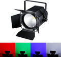COB Stage Lights with Barn Doors, COB Par Light 200W LED RGBW 4in1, DMX512 Master-Slave Sound DJ Lighting Spotlight Fresnel for Church Concert Wedding (4-Colors Style, 1)
