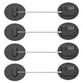 Refrigerator Lock - Heavy Duty Combination Fridge Lock, Child Proof Cabinet Locks,No Keys Needed(Black- 4 Pack)