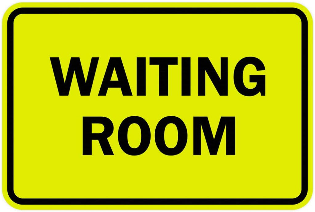 Signs ByLITA Classic Framed Waiting Room (Yellow/Black) - Large 2 Pack