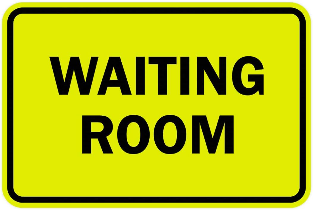 Signs ByLITA Classic Framed Waiting Room (Yellow/Black) - Large