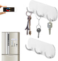 2-Pack Magnetic Key Holder with 3 Hooks for Refrigerator, Kitchen, and Laundry Rooms