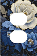 Blue White Flowers Light Switch Cover 1 Gang Outlet Plate Single Duplex Wall Plate Covers Decorative Switchplate Covers Electrical Faceplate for Home Decor
