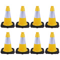 8 Pack 12 Inch Yellow Traffic Cones with Black Base, Multipurpose Road Safety Markers for Driveway, Parking Lots, Pet Training, Kids Games (8, Yellow, 12 Inch)