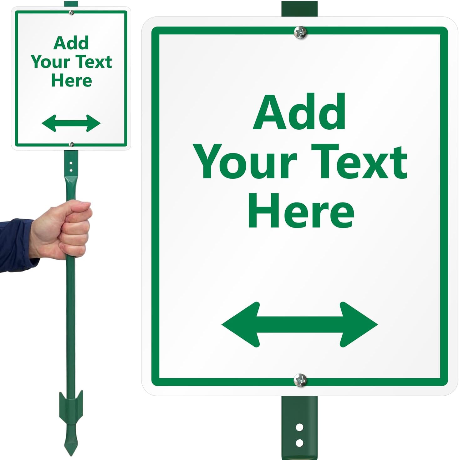 SmartSign 12 x 10 inch Custom Yard Sign with 3 foot Stake - Add Your Text & Choose Arrow, 40 mil Laminated Rustproof Aluminum, Set of 1, Made in USA