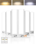 6Pack 7.8inch Under Cabinet Lighting, Rechargeable Motion Sensor Light Wireless Indoor, Dimmable 3 Color Temps Closet Lights with Remote, Under Counter Lights for Kitchen, Stairs, Bookshelf