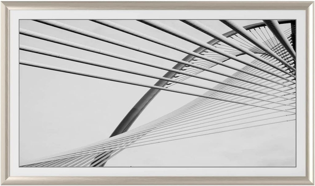 German Silver Prismatic 3" Color Chip Alloy Deco TV Frame (32",43",50",55",65",75",85") Compatible ONLY with Samsung The Frame and Pro TVs (Fits 2021-2025, LS03A,LS03B,LS03C,LS03D,LS03FA,LS03FW)