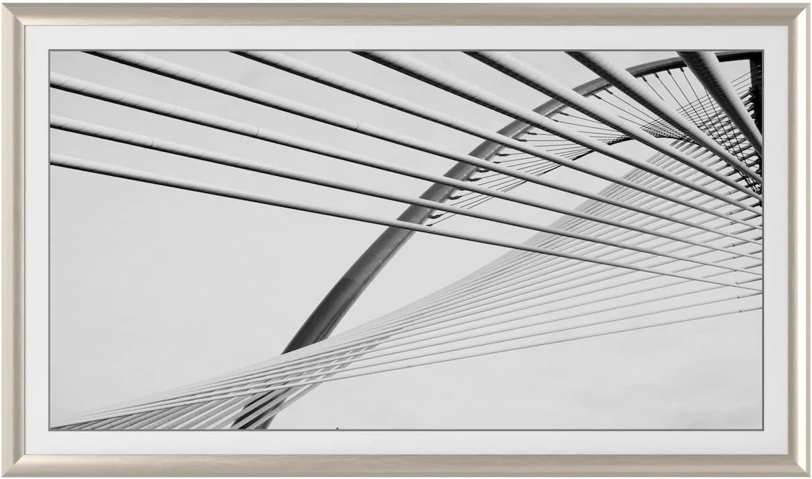 German Silver Prismatic 3" Color Chip Alloy Deco TV Frame (32",43",50",55",65",75",85") Compatible ONLY with Samsung The Frame and Pro TVs (Fits 2021-2025, LS03A,LS03B,LS03C,LS03D,LS03FA,LS03FW)