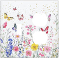 Wallplates Watercolor Floral Butterfly Colorful Wildflower 1 Toggle 1 Duplex Switch Plate Electrical Gfci Faceplate Decorative Light Switch Covers For Bed Room Living Room Decor
