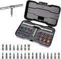 24 in 1 Magnetic Ratchet Screwdriver Set, Multi Bit Screw Driver Set Kit with Precision Bits & Case, Suitable for Home Repairs, DIY Projects, and Electronics (Set B)