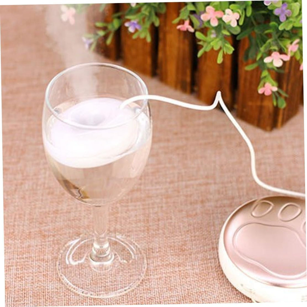 Mini USB Air Humidifier Rechargeable Float Water Donut Shape Humidifier for Home Office White