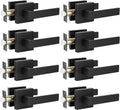 KNOBWELL 8 Pack Door Handles Black, Passage Lever Door Handles, Heavy Duty Closet Hallway Interior Door Knobs, Reversible for Left and Right