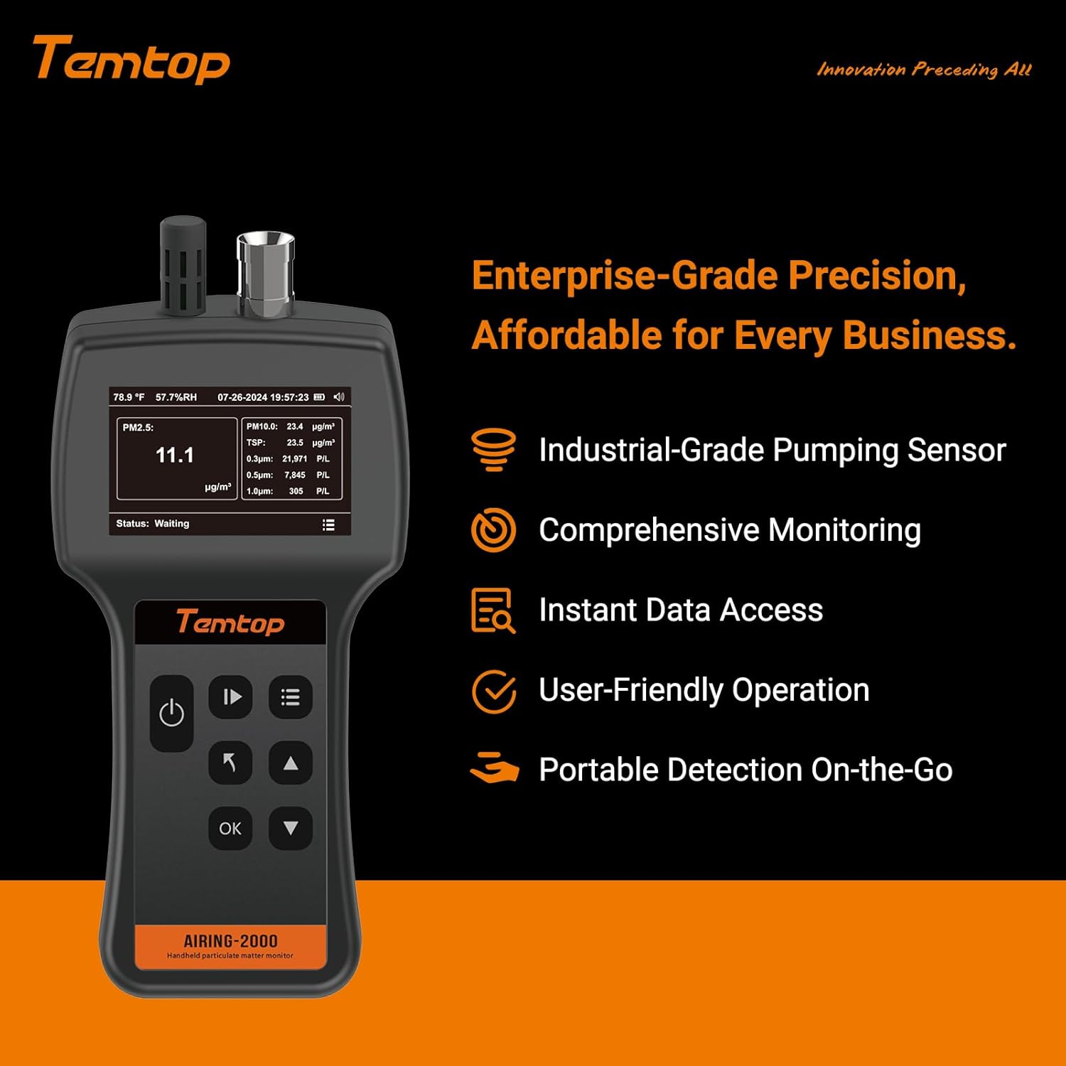 Temtop Comprehensive Air Quality Monitoring Bundle - Handheld Particle Counter (Airing2000) + Indoor Air Quality Detector (M10)