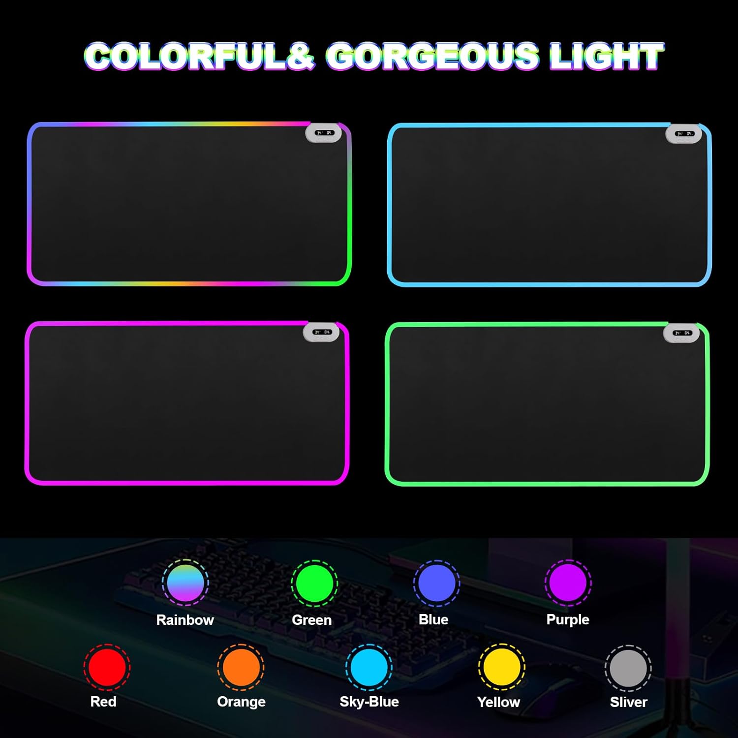 Heated Mouse Pad - Warm Mouse Pad - 6-Level Temperature Adjustment, Smart Temperature Control, LED Gaming Mouse Pad, 8-Hour Timer with Auto Shut-Off,31.5 x 15.7 inches
