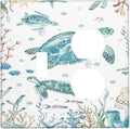 Sea Turtle Ocean Starfish Fish Coral Pearl Wallplates 1 Toggle 1 Duplex Switch Plate Electrical GFCI Faceplate Decorative Light Switch Covers for Bathroom Kids Room Decor