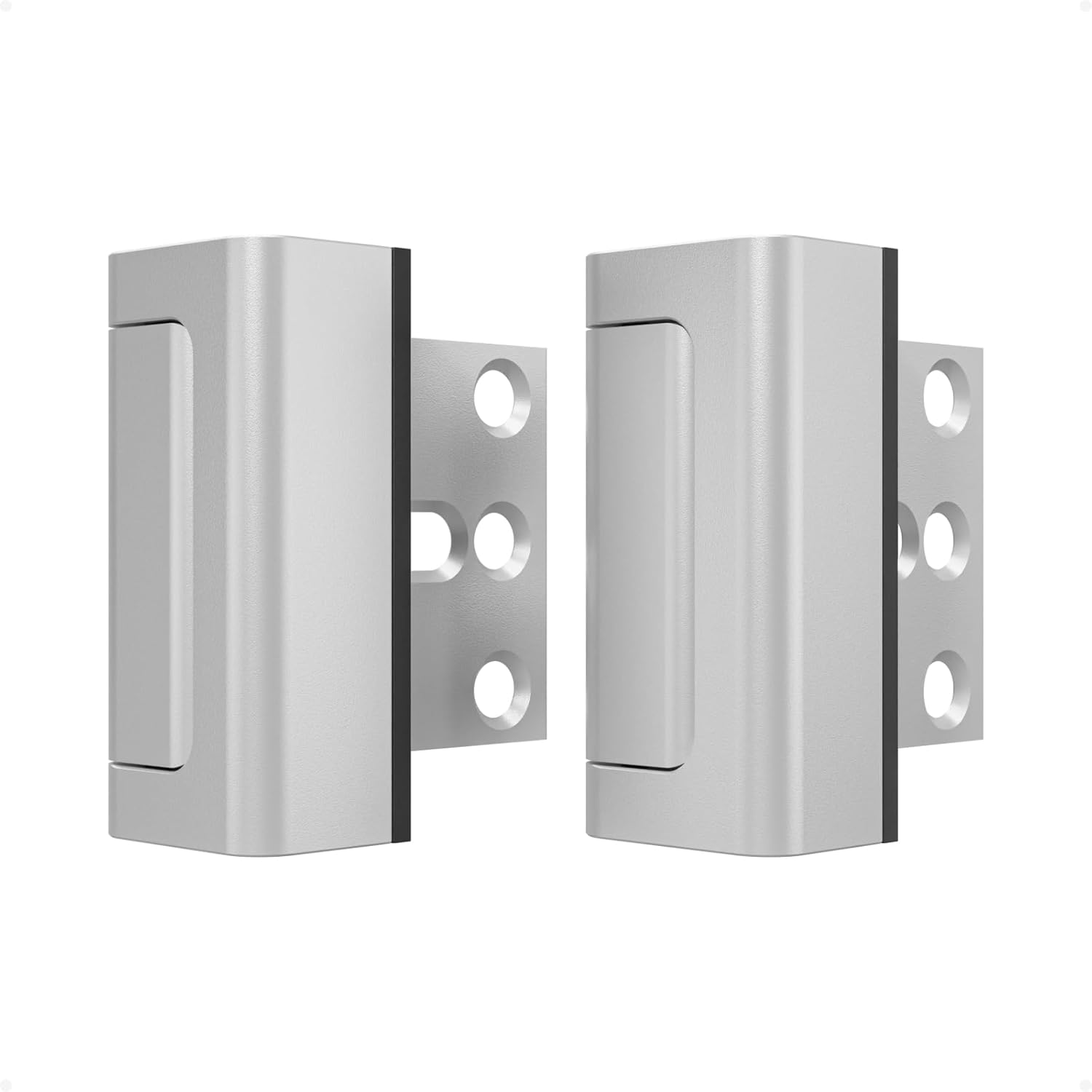 2 Pack Home Security Door Reinforcement Lock, Childproof Safety Door Lock Latch Stopper, Removable Screw-Mounted, Prevent Home Unauthorized Entry, Aluminum Construction, Withstands 800 lbs