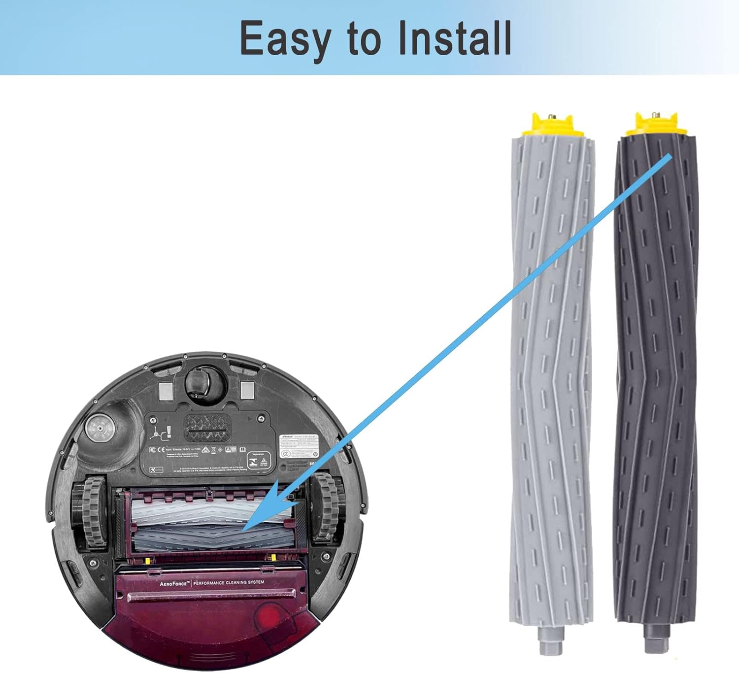 Replacement Parts Accessories for Roomba 800 900 Series 805 860 870 871 880 890 960 980 985 891 960 961 964 980 981 Vacuum 4 Sets Multi-Surface Rubber Brush Roller Replacement Parts