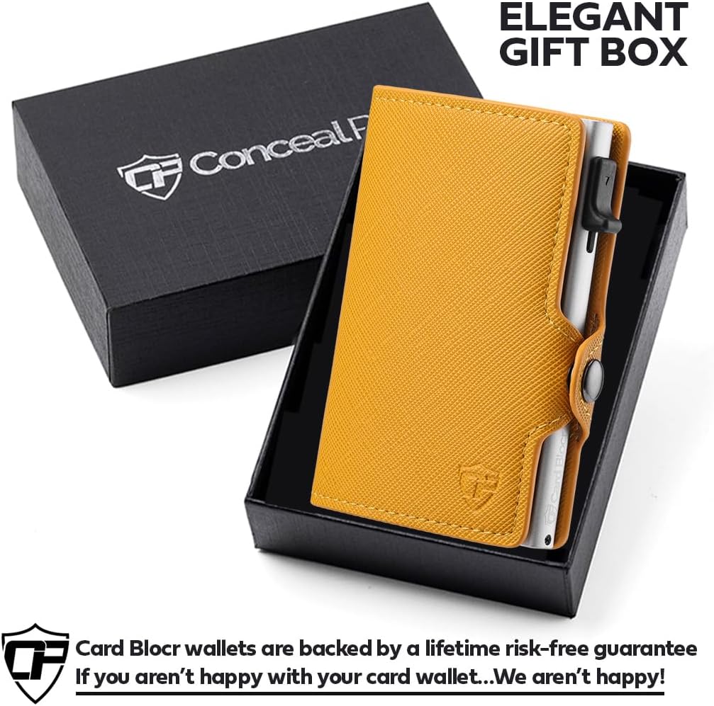 Conceal Plus Small RFID Wallet for Women, Slim Compact RFID Blocking Credit Card Holder Womens Wallet, Smart Pop Up Minimalist Card Case, Holds 4-6 Standard Cards Plus Cash & ID, Compact Travel Wallet