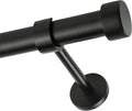 Matte Black Curtain Rod, Adjustable Curtain Rods for Windows 48 to 84 with three Heavy Duty Modern Design Long Brackets included, Matte Black 1 inch Expandable Rod