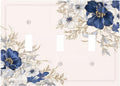 Decorative Light Switch Cover Plate Rustic Blue White Flowers Floral Penoy 3 Gang Wall Plate Oversized Triple Toggle Switch Cover Plate Jumbo Face Plate for Bedroom Decor