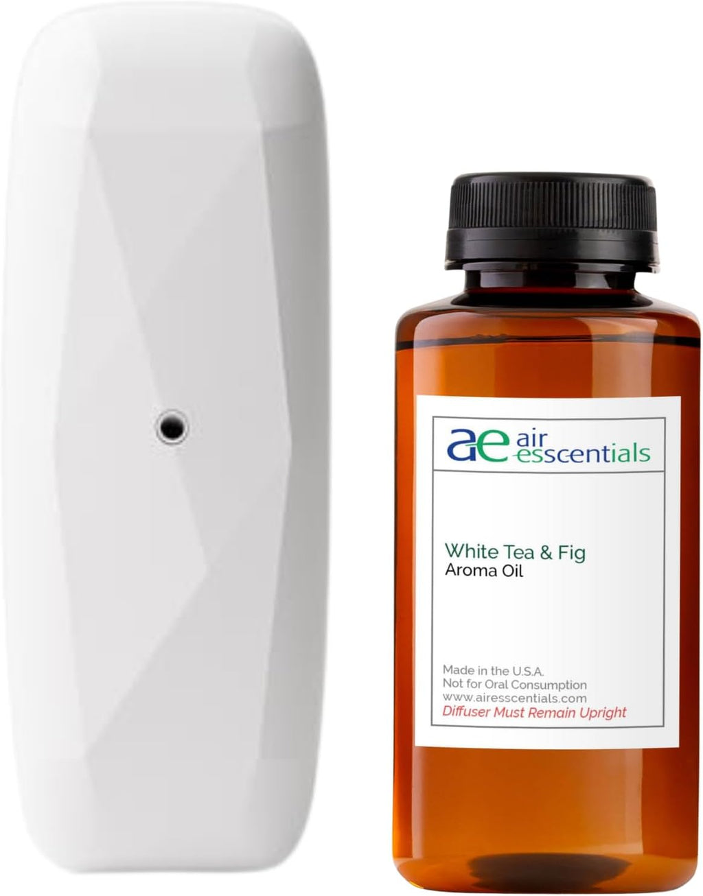 Air Esscentials Diamond Smart Scent Air Machine + White Tea & Fig Aroma Oil - Bluetooth Control | Covers 500+ sq. ft. | Waterless Essential Oil Diffuser | 300mL USA-Made Oil Included