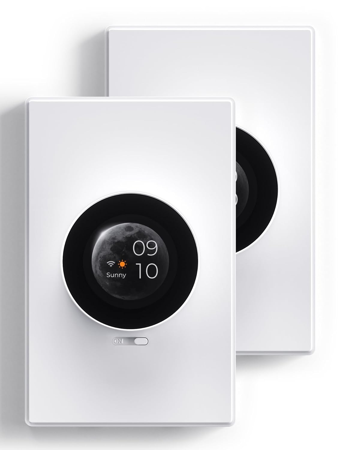 ELEGRP WiFi Smart Rotary Traic Dimmer with 1.8 inch TFT Display Screen, Single Pole, Needs Neutral Wire, 2.4GHz Wi-Fi, Compatible with Alexa and Google Home, No Hub Required, UL Listed, 2 Pack, White