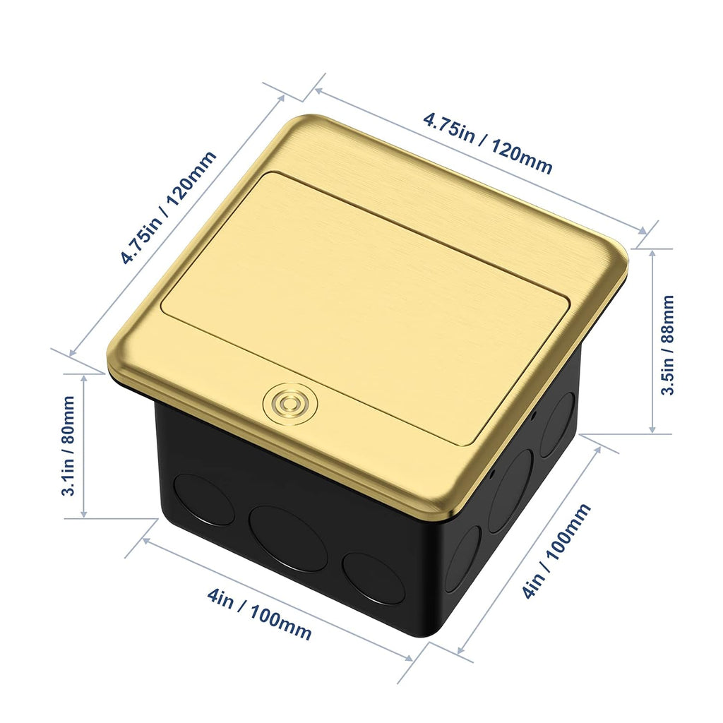KYHSHJ Pop Up Floor Electrical Outlet with 20 Amp Stainless Steel GFCI Tamper Receptacle Outlet， Corrosive Resistant Hardware，ETL Listed,Brass