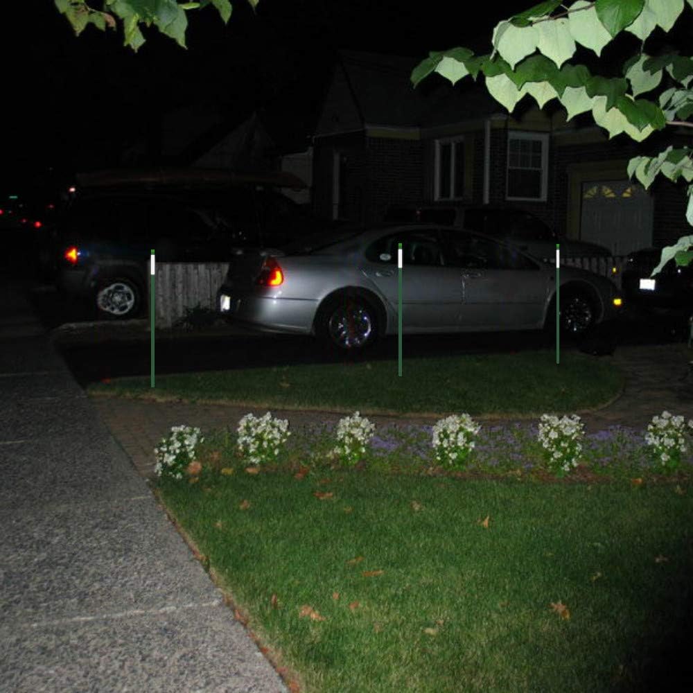 Fibermarker 20 Pack 48 Inch Reflective Driveway Markers Driveway Poles for Easy Visibility at Night, 5/16 Inch Diameter Dark Green