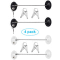 Hotop 4 Pack Cabinet Locks with Keys Mini Fridge Refrigerator Locks for Kids Toddlers Self Adhesive Child and Baby Proofing Safety for Deep Freezer Drawers Doors Latch(White and Black)